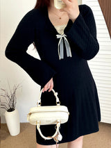 Lace bow dress for women