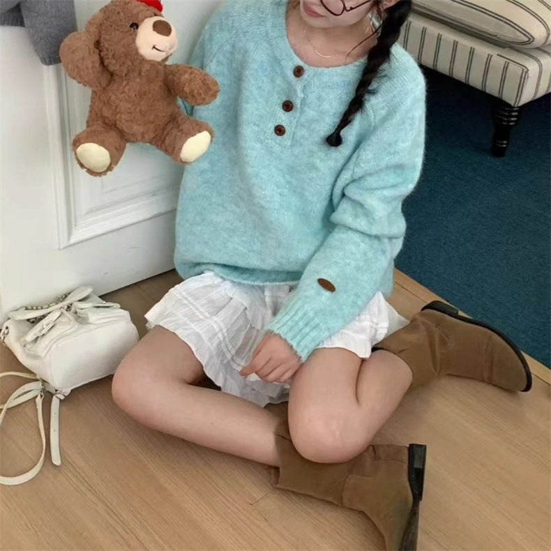 Cozy Knit Pullover Soft Lazy Style Sweater