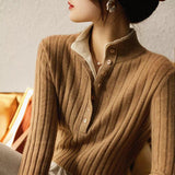 Double Layer Half Turtleneck Knit Inner Sweater