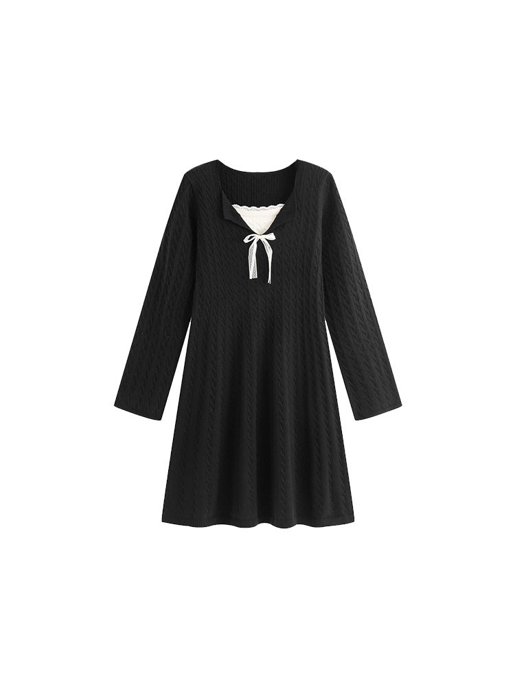 Lace bow dress for women