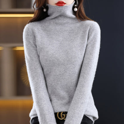 Wool Blend High Neck Knit Slim Inner Sweater