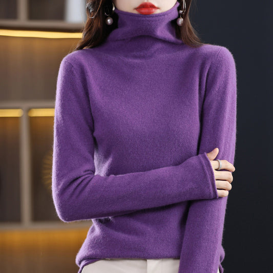 Wool Blend High Neck Knit Slim Inner Sweater