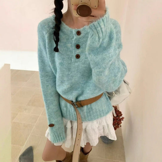 Cozy Knit Pullover Soft Lazy Style Sweater