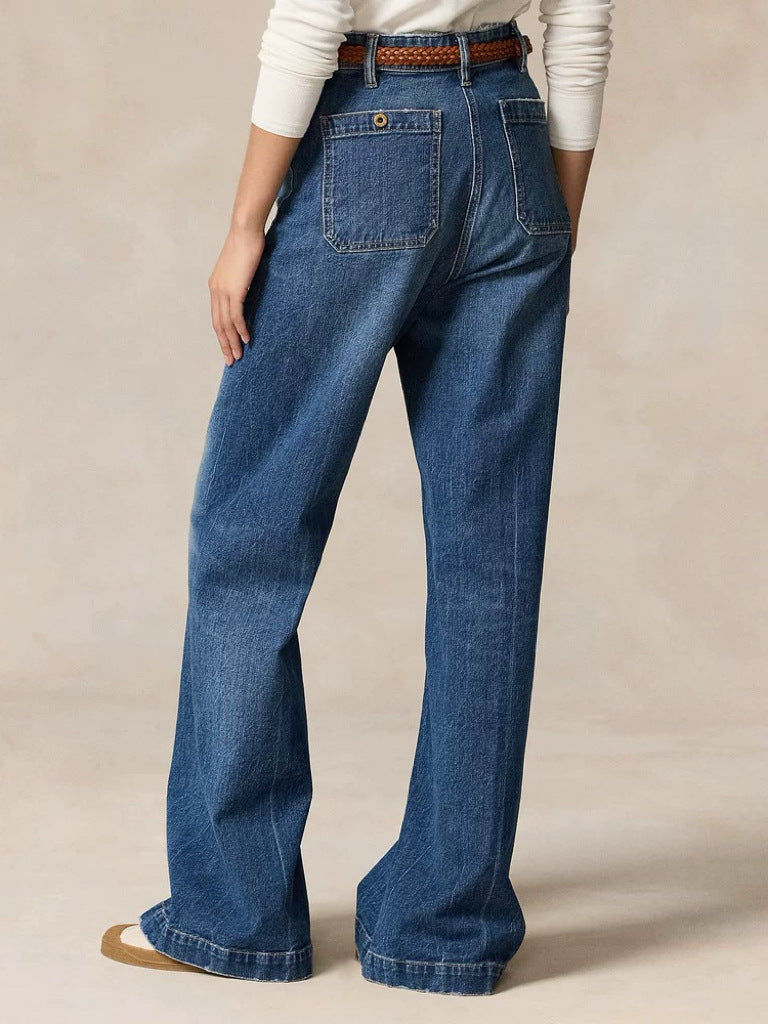 High Waist Stretch Denim Pants For Women