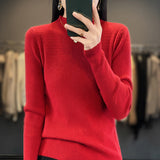 Hollow Out Slim Knit Turtleneck Pullover Top