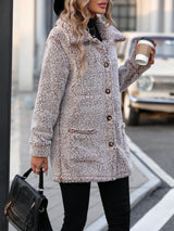 Casual loose-fitting single-breasted mid-length cardigan coat with lapel