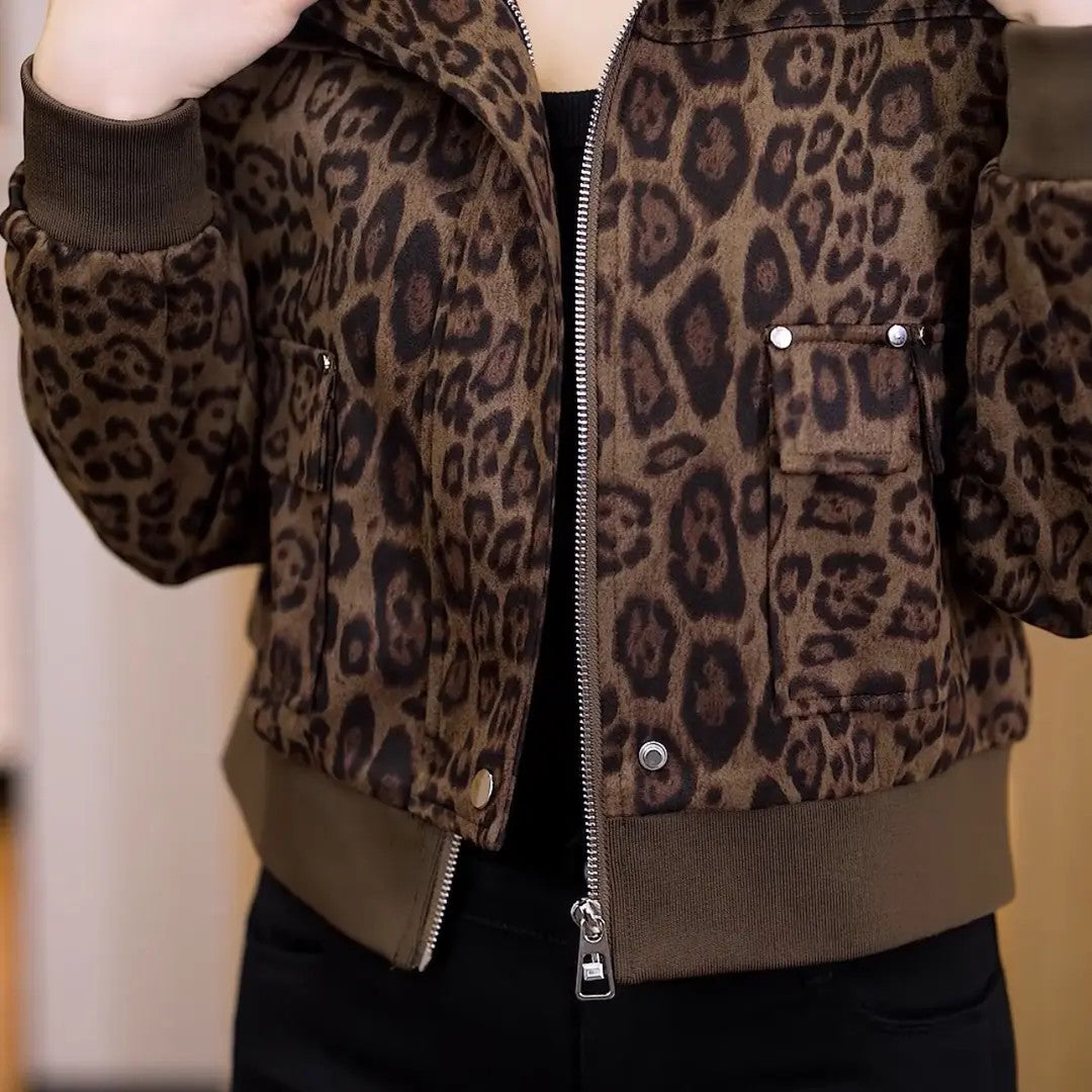 Retro leopard print coat, casual and versatile