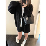Lazy and stylish trendy women's thick and loose knit cardigan