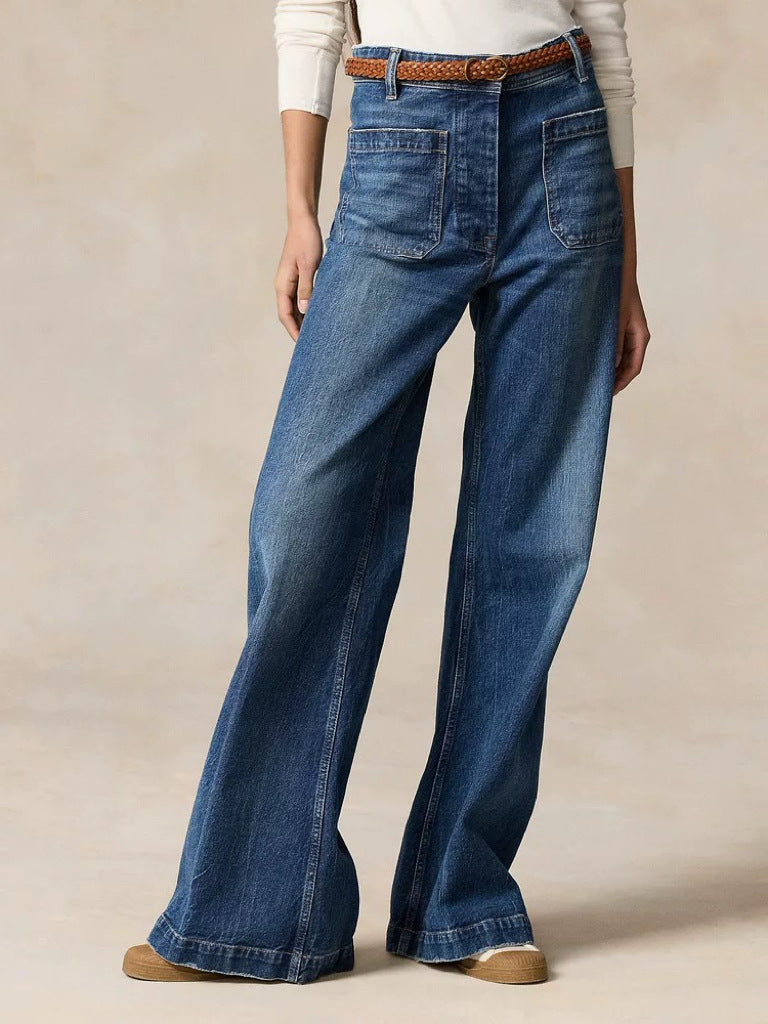High Waist Stretch Denim Pants For Women